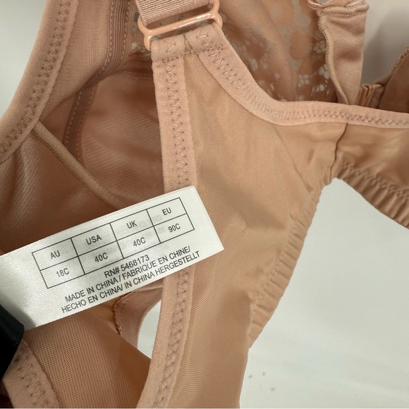 Avenue Women’s Front Closure Bra Underwire Tan Lace Size 40C Lace Adjustable NWT - Picture 7 of 8